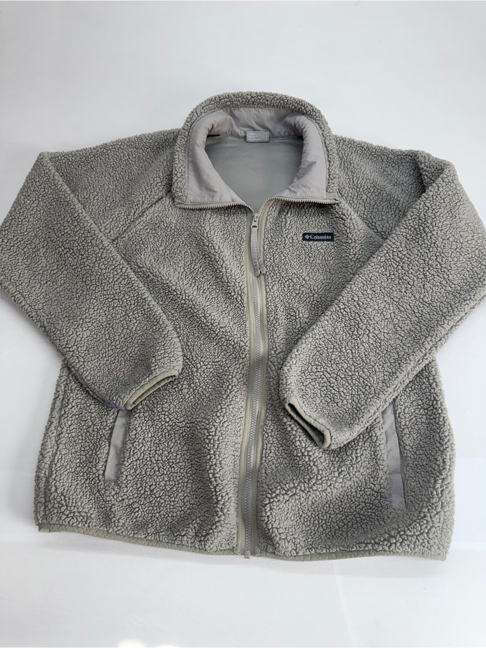 Columbia Light Gray Sherpa Puffer Jacket